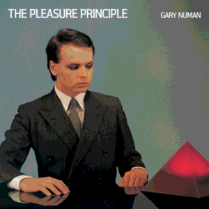 This image depicts the album cover for The Pleasure Principle by Gary Numan